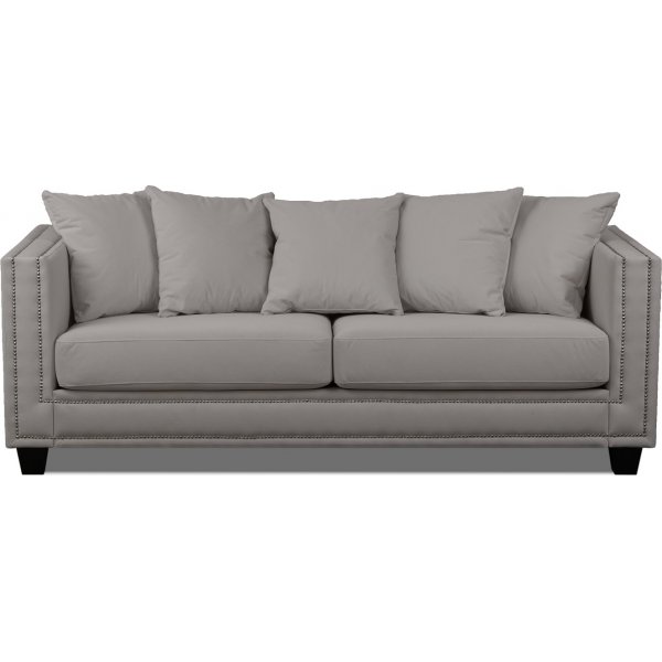 Tempel 3-sits soffa med nitar - Beige matt sammet