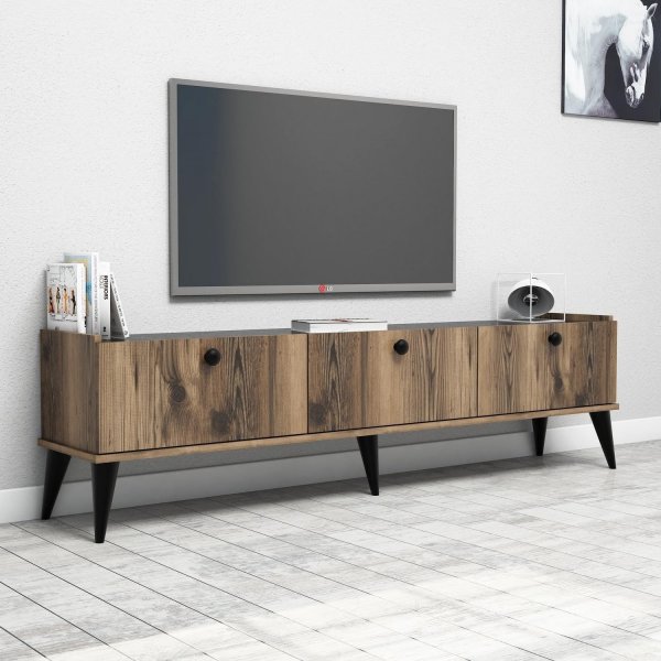 Lidya TV-meubel - Walnoot/marmer Lidya TV-meubel - Walnoot/marmer
