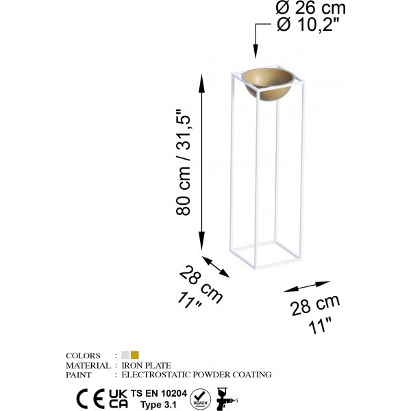 Pot Plato 20 - Blanc/or Pot Plato 20 - Blanc/or