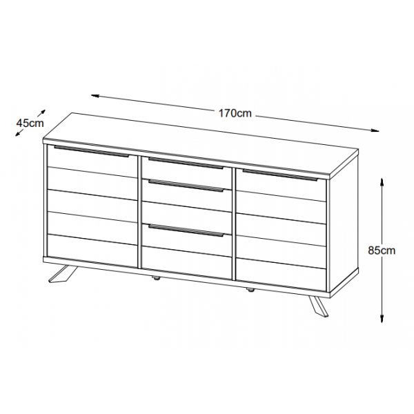 Sky sideboard smoked oak 170 cm Sky sideboard smoked oak 170 cm