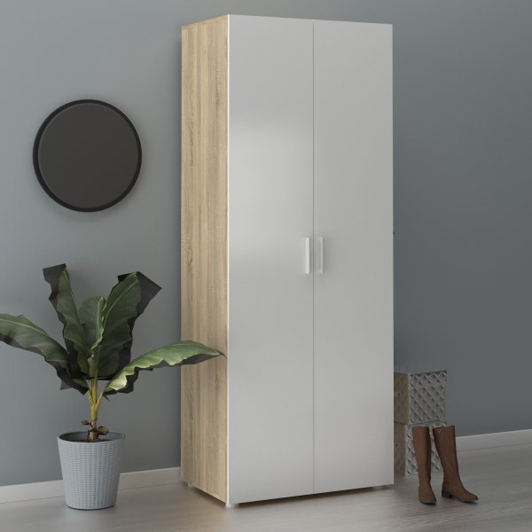 Armoire Pepe avec 2 portes - Chne/blanc