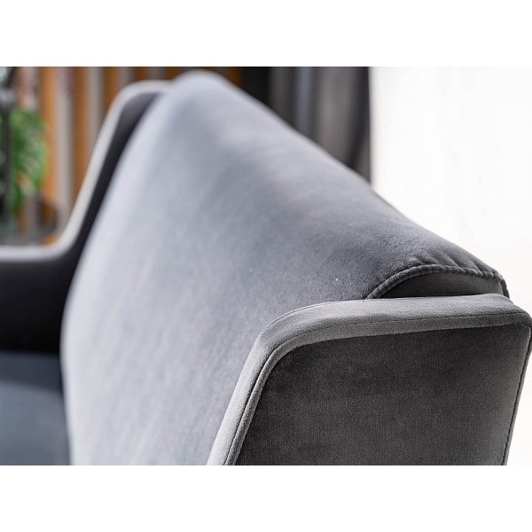 Canapé 2 places Gemma - Velours gris Canapé 2 places Gemma - Velours gris