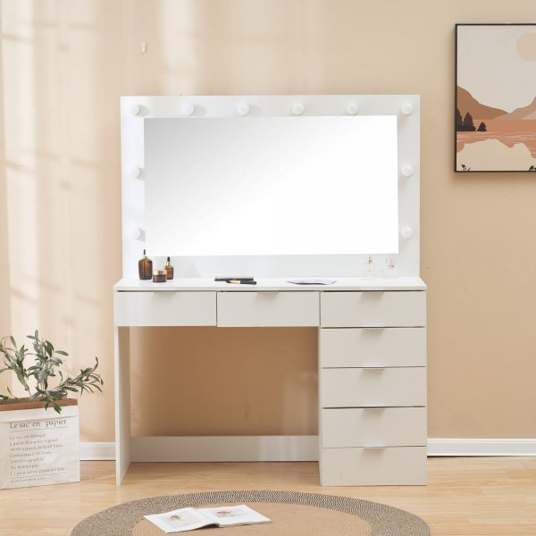 Kaptafel met verlichting en opbergruimte / Gigi