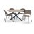 Hogrn matgrupp 120 cm bord i ljust tr + 4 st Hogrn bruna stolar