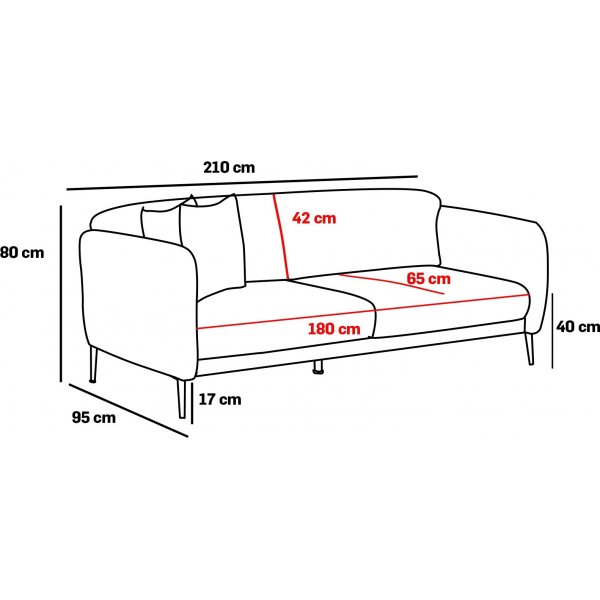 Canapé-lit 3 places Venus - Gris Canapé-lit 3 places Venus - Gris