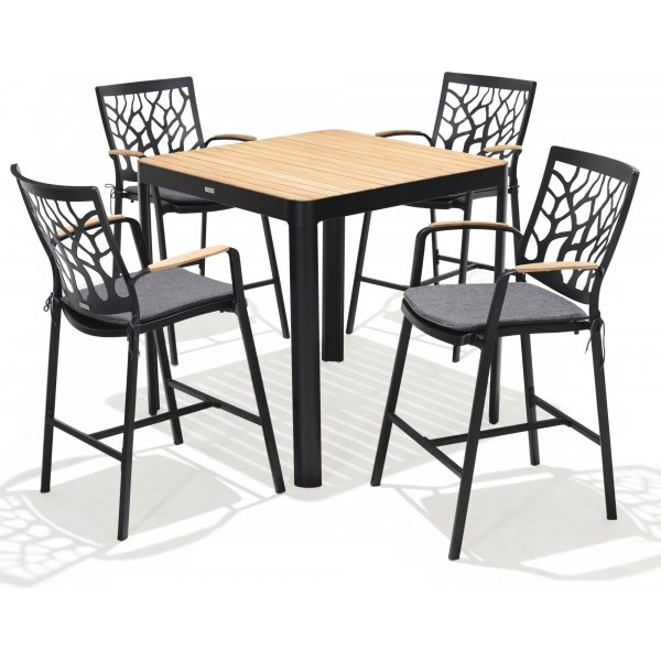 Portals lounge groep 5 - Zwart/teak Portals lounge groep 5 - Zwart/teak