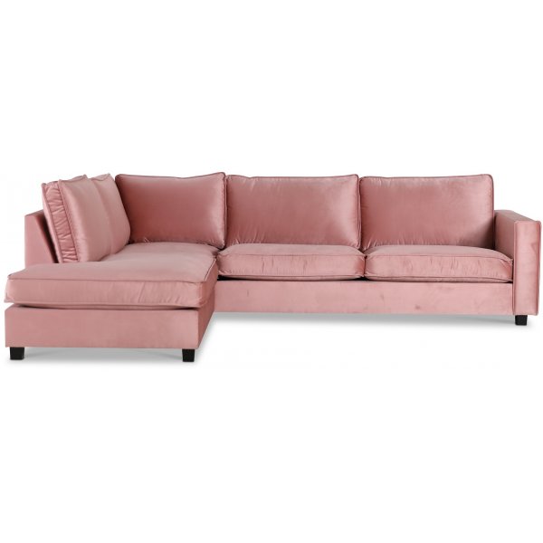 Brandy Loungesoffa ppetavslut vnster - Dusty pink (Sammet)