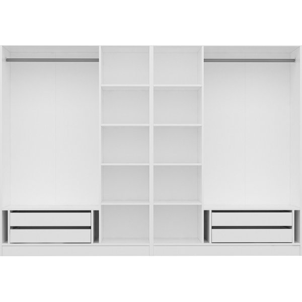 Cikani kledingkast met spiegeldeuren 225x52x210 cm - Wit Cikani kledingkast met spiegeldeuren 225x52x210 cm - Wit