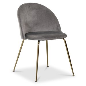 Art velvet stol - Ljusgrå / Mässing