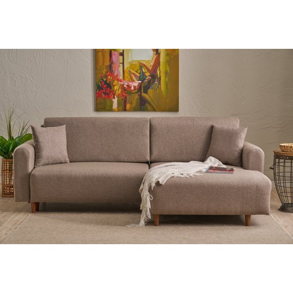 Mane divanbäddsoffa höger - Brun Mane divanbäddsoffa höger - Brun