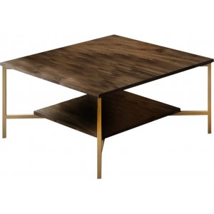 Table basse Erki 80 x 80 cm - Noyer/dor