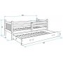 Carino juniorsng med extrabdd 80 x 190 cm - Valfri frg