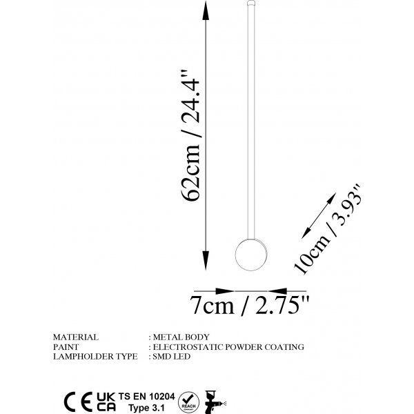Glavo wandlamp 1 - Wit