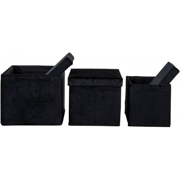 Monza Förvaringslådor - Svart - 3 st Monza Förvaringslådor - Svart - 3 st