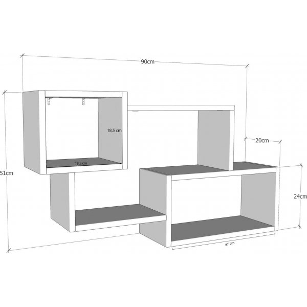 Ejder vägghylla - Antracit/vit Ejder vägghylla - Antracit/vit