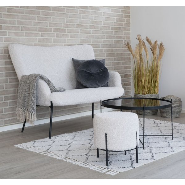 Canapé 2 places Glasgow - Peau de mouton (cuir artificiel)/noir Canapé 2 places Glasgow - Peau de mouton (cuir artificiel)/noir