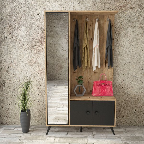 Vilamo hallmöbel - Furu/svart Vilamo hallmöbel - Furu/svart