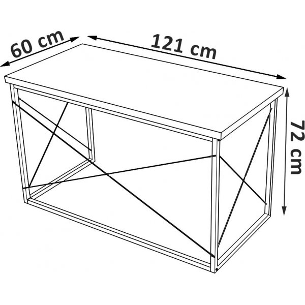 Work skrivbord 121x60 cm - Safir ek/svart Work skrivbord 121x60 cm - Safir ek/svart