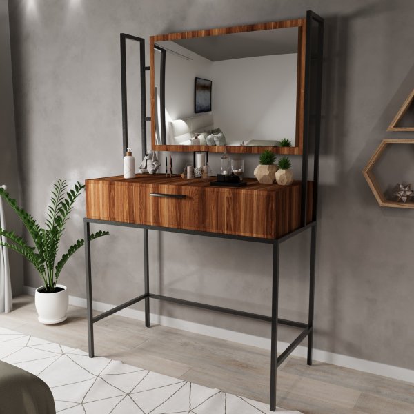 Contempo sminkbord 120 x 40 cm - Valnöt Contempo sminkbord 120 x 40 cm - Valnöt