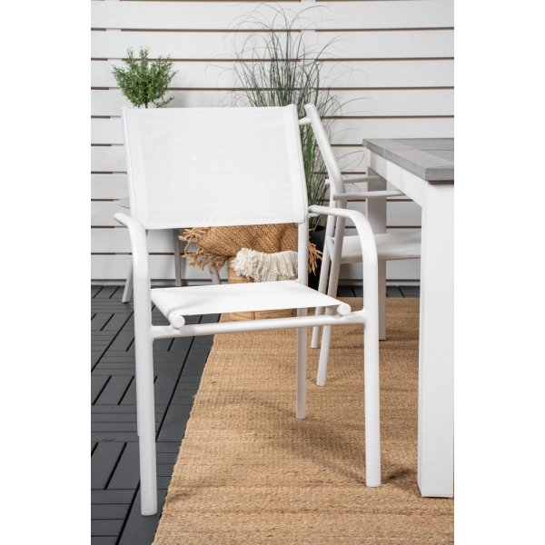 Albany utematgrupp med 4 st Santorini stolar - Grå/Vit Albany utematgrupp med 4 st Santorini stolar - Grå/Vit