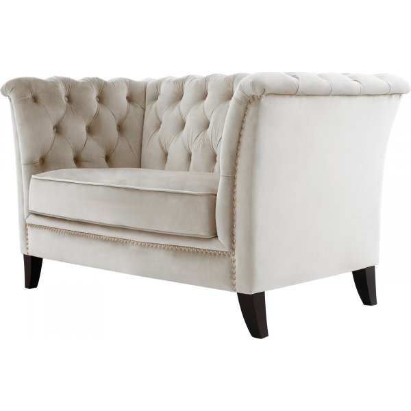 Fåtölj chesterfield beige sammet - Milton Fåtölj chesterfield beige sammet - Milton