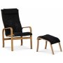 Frank fotpall i frskinn scandinavian dark grey - Oljad ek