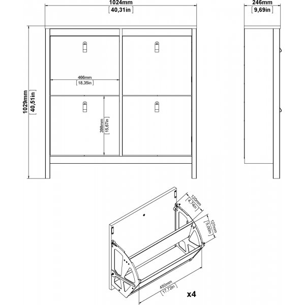 Madrid skoskåp - Vit Madrid skoskåp - Vit