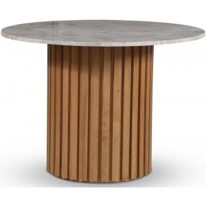 Sumo matbord Ø105 cm - Oljad ek / Silver marmor