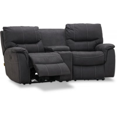 Rom elektrisk 2-sits reclinersoffa - Gr tyg + Mbelvrdskit fr textilier