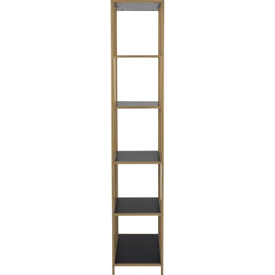 Seaford bokhylla 77x185 cm - Svart/guld