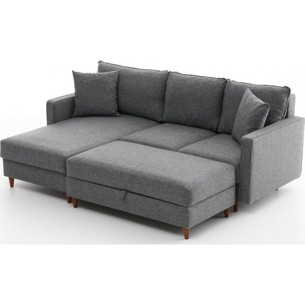 Canap divan gauche Eca - Gris
