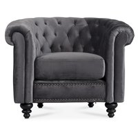 Chesterfield Royal fåtölj - Grå sammet Chesterfield Royal fåtölj - Grå sammet