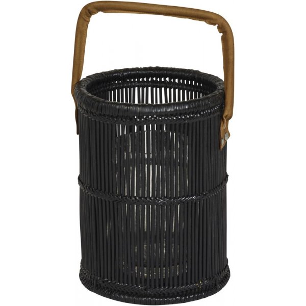 Ariston lanterna - Svart/skinnhandtag Ariston lanterna - Svart/skinnhandtag