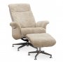 Relaxfauteuil met voetenbank in echt schapenvacht beige/whitewash - Ulla + Textielreiniging voor meubels