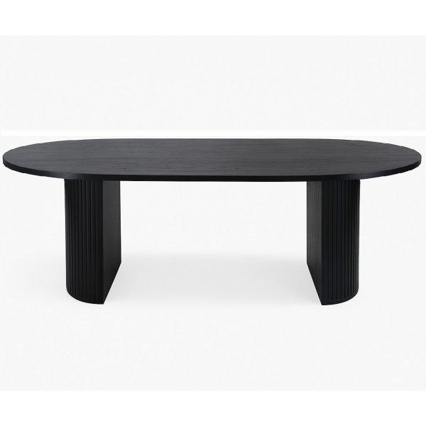 Matbord 200x90 cm svartbetsat - Bianca