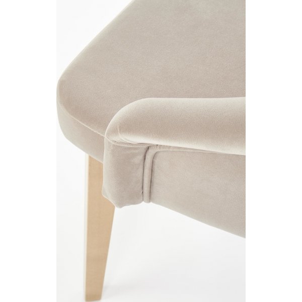 Chaise de salle à manger Catrin - Beige (Velours) / Bois Chaise de salle à manger Catrin - Beige (Velours) / Bois