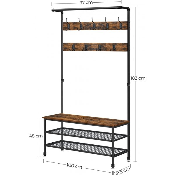 Mobilier d'entrée Major - Marron/noir Mobilier d'entrée Major - Marron/noir