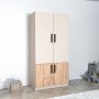 Newra kledingkast - grenen/beige