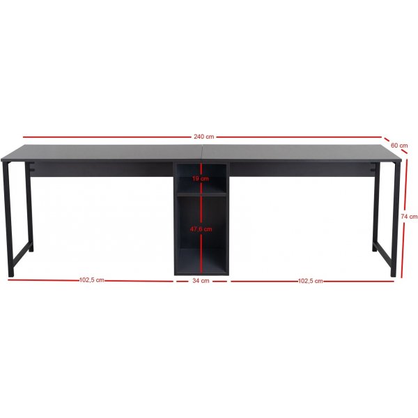 Twin skrivbord - Antracit/svart Twin skrivbord - Antracit/svart