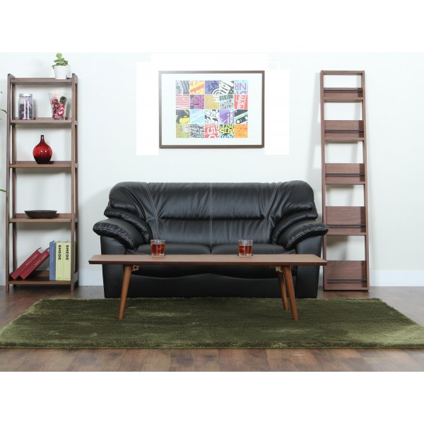 Soffa 2-sits svart konstlder - Dominic