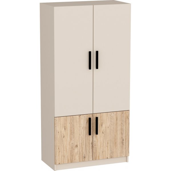 Newra kledingkast - grenen/beige