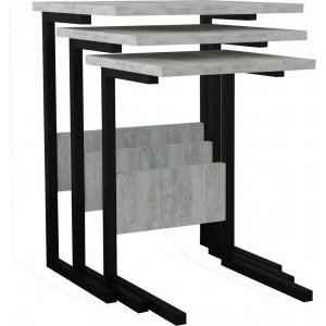 Table Sali 32/36/40 x 32/36/40 cm - Noir/gris