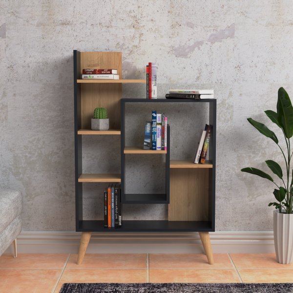 Salman bokhylla - Antracit/ek Salman bokhylla - Antracit/ek