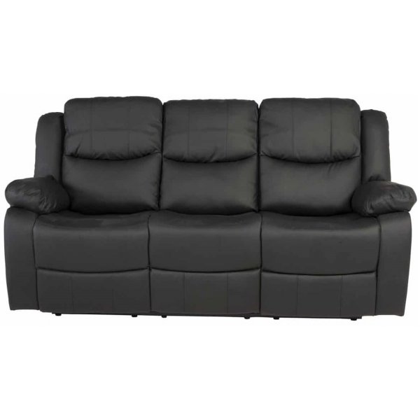 Mozart 3-sits Reclinersoffa - Svart PU