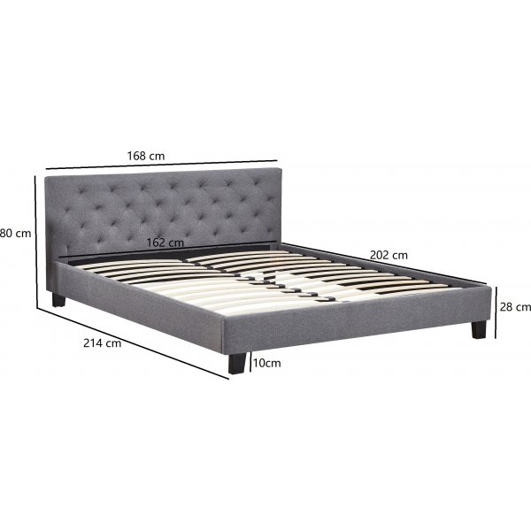 Tingsryd tweepersoonsbed 160 x 200 cm - Grijs + Textielreiniging voor meubels