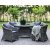 Groupe de restauration en plein air de Jacksonville; Table ronde 110 cm avec 4 fauteuils Mercury rotin synthtique gris