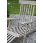 Salt dckstol med inbyggt fotstd - Gr teak + Textilskydd fr mbler