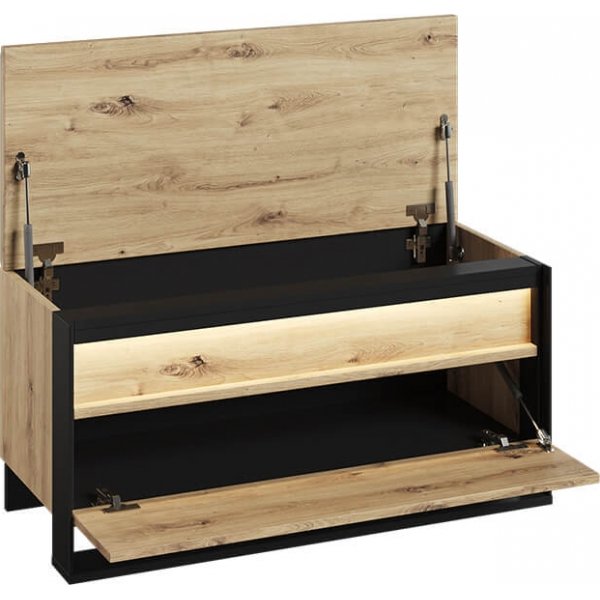 Quant hallbänk 92 cm - Artisan ek/svart Quant hallbänk 92 cm - Artisan ek/svart