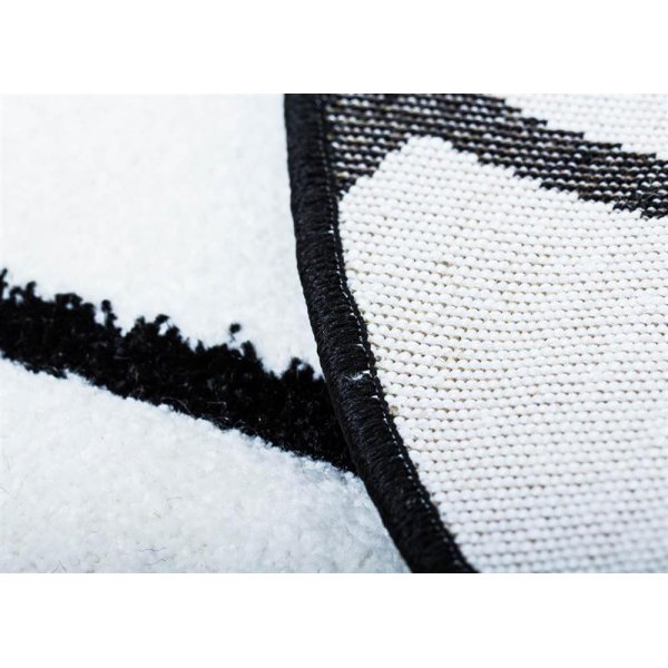 Barnmatta Brigid fotboll - Svart/vit - Rund 120 cm