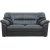 Dominic 2-sits soffa i svart konstlder + Mbelvrdskit fr textilier